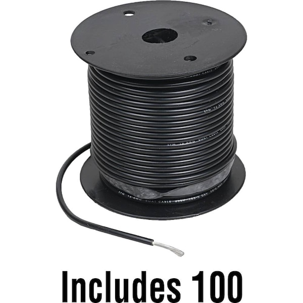 Aftermarket Primary Wire, Marine; GPT, 10 AWG, Copper, Black, PVC Jacket 600-10012-100-JN - main